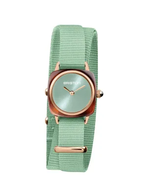 Briston Clubmaster Lady Acetate HM Aqua Green Sunray Dial Rose Gold Double Tour 24mm