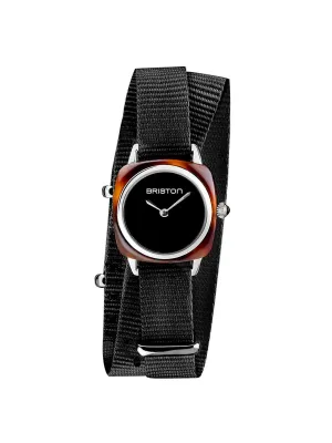Briston Clubmaster Lady Acetate HM Tortoise Shell Black Dial Black Double Tour Nato Strap 24mm