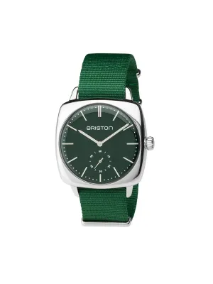 Briston Clubmaster Vintage Steel Small Second British Green Matt Dial British Green Nato Strap 40mm