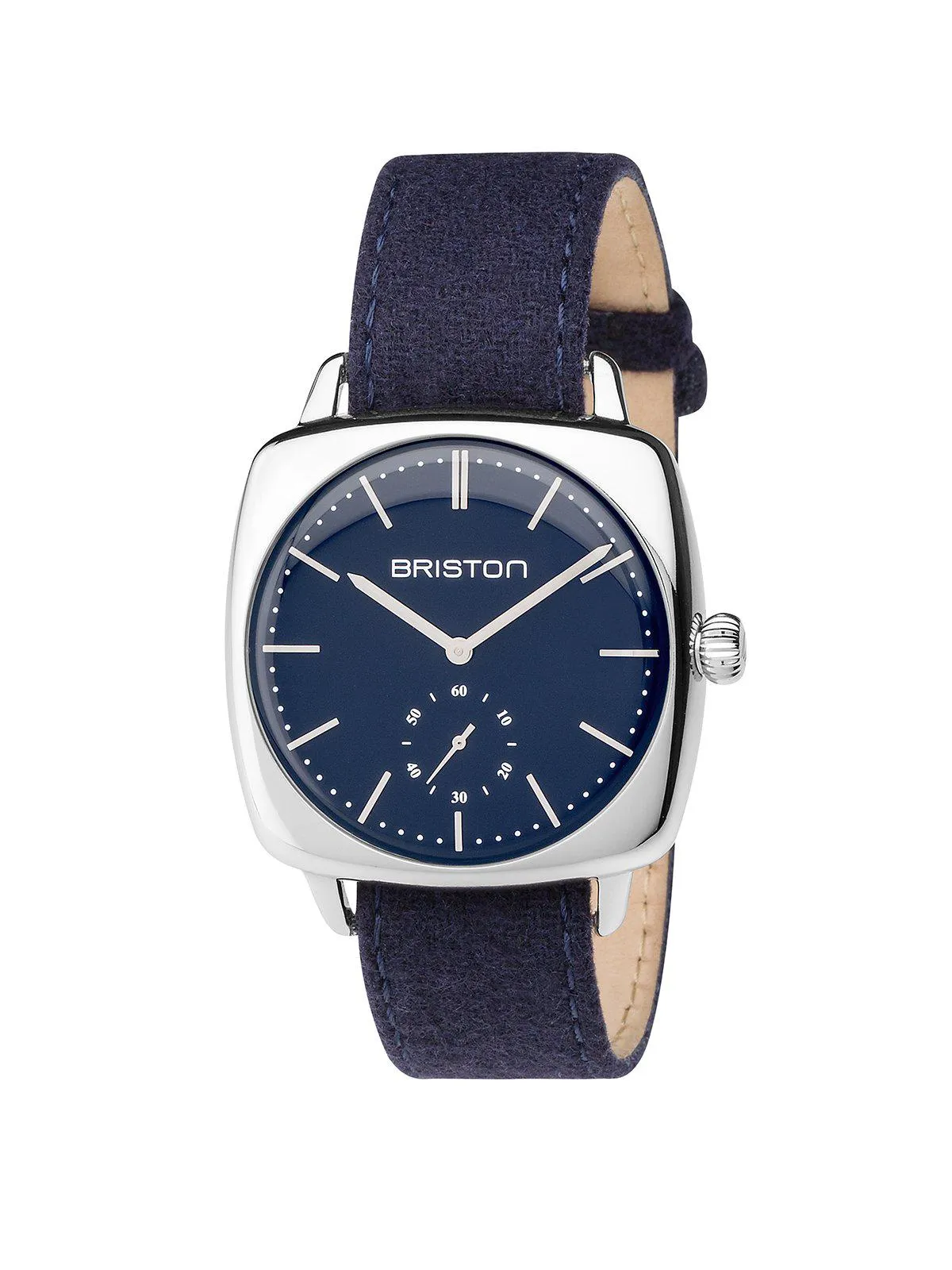 Briston Clubmaster Vintage Steel Small Second Navy Blue Matt Dial 40mm