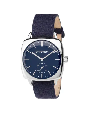 Briston Clubmaster Vintage Steel Small Second Navy Blue Matt Dial 40mm