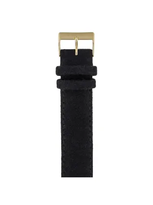Briston Leather Flannel Strap Black Yellow Gold 20mm