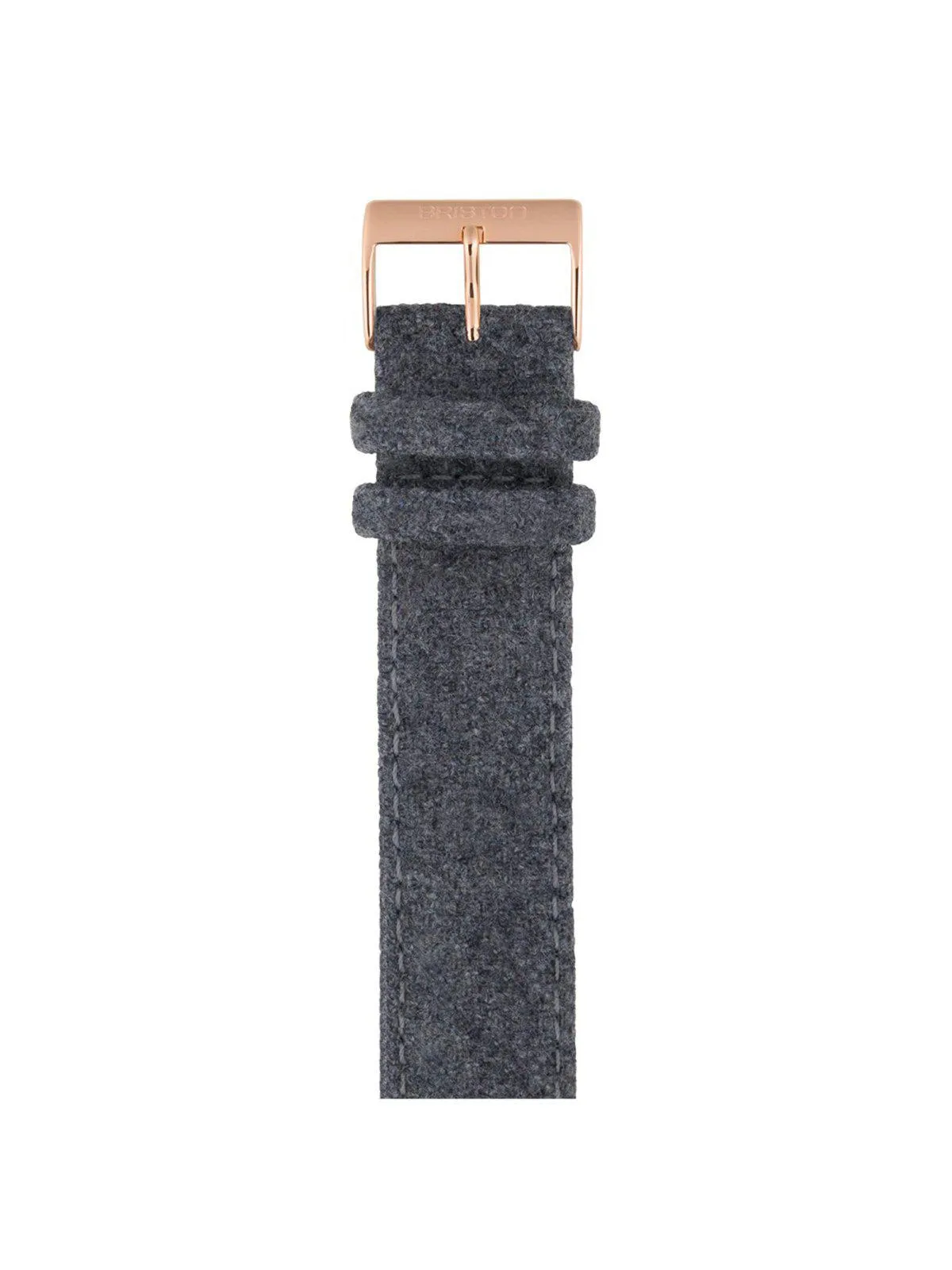 Briston Leather Flannel Strap Grey Rose Gold 20mm