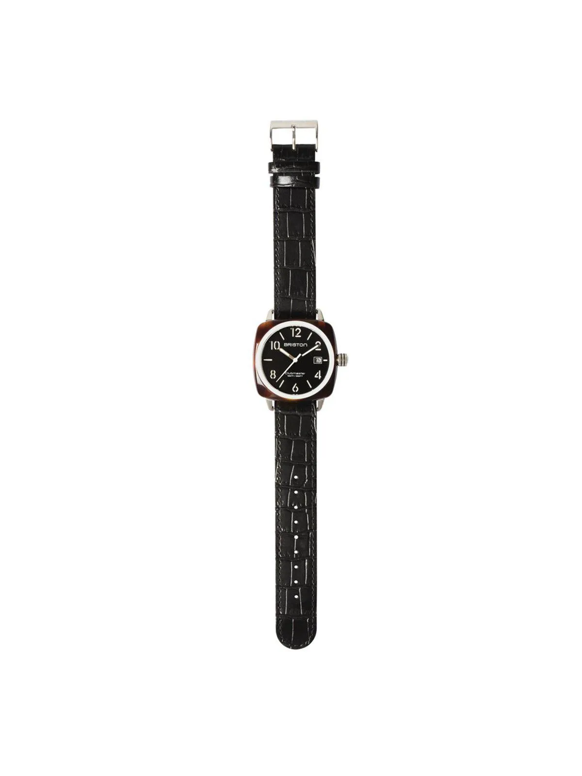 Briston Luxury Leather Strap Black Alligator Yellow Gold 20mm