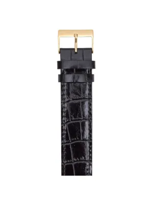 Briston Luxury Leather Strap Black Alligator Yellow Gold 20mm
