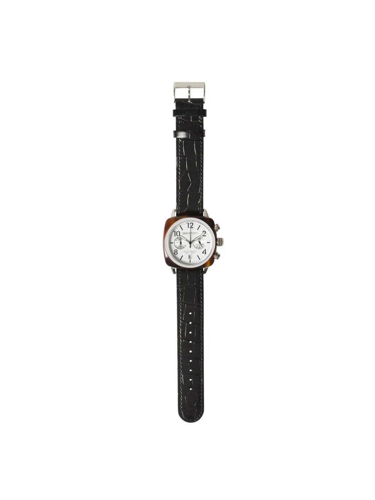 Briston Luxury Leather Strap Black Alligator Yellow Gold 20mm