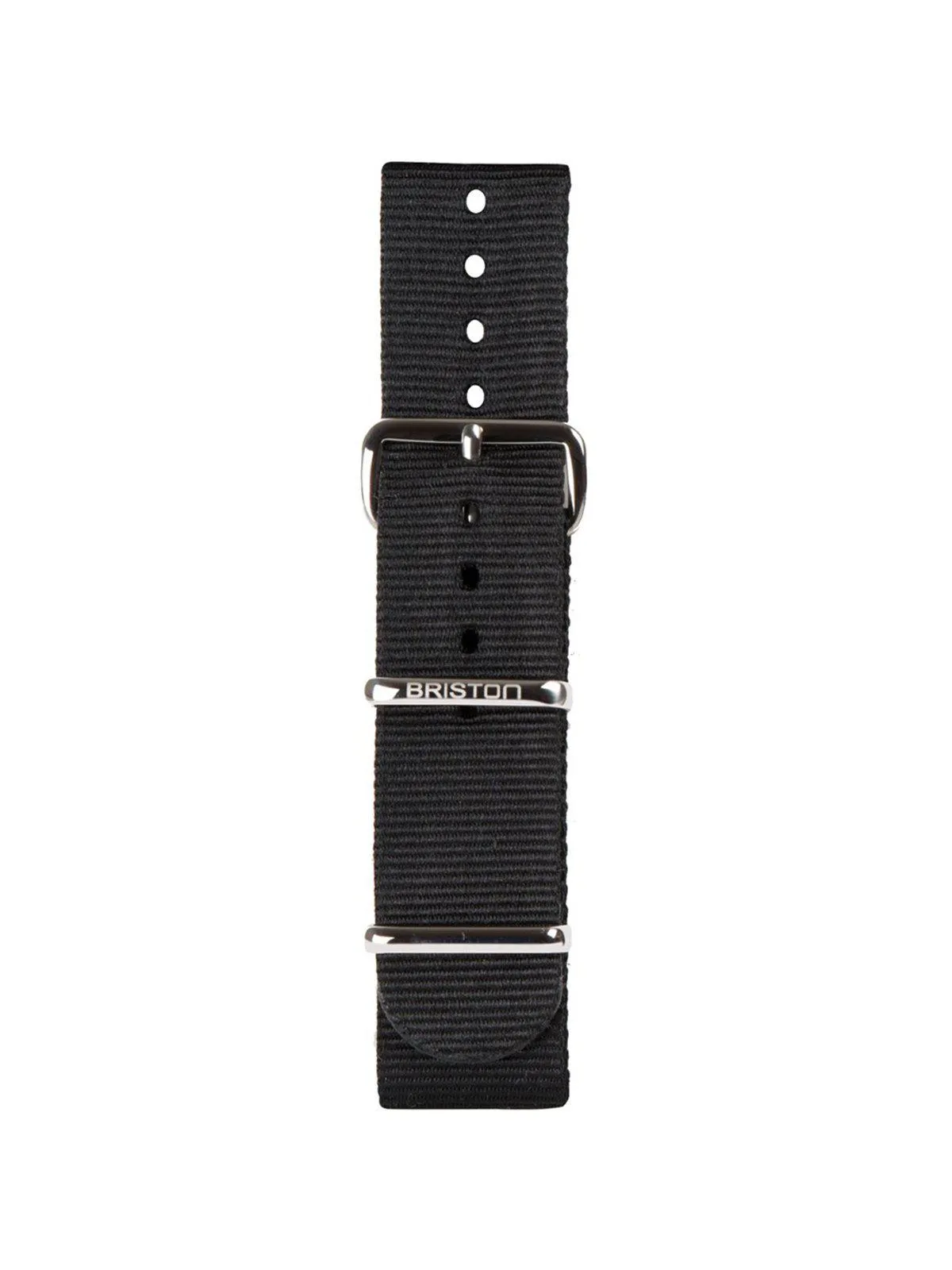 Briston Nato Strap Black Polished Steel 20mm