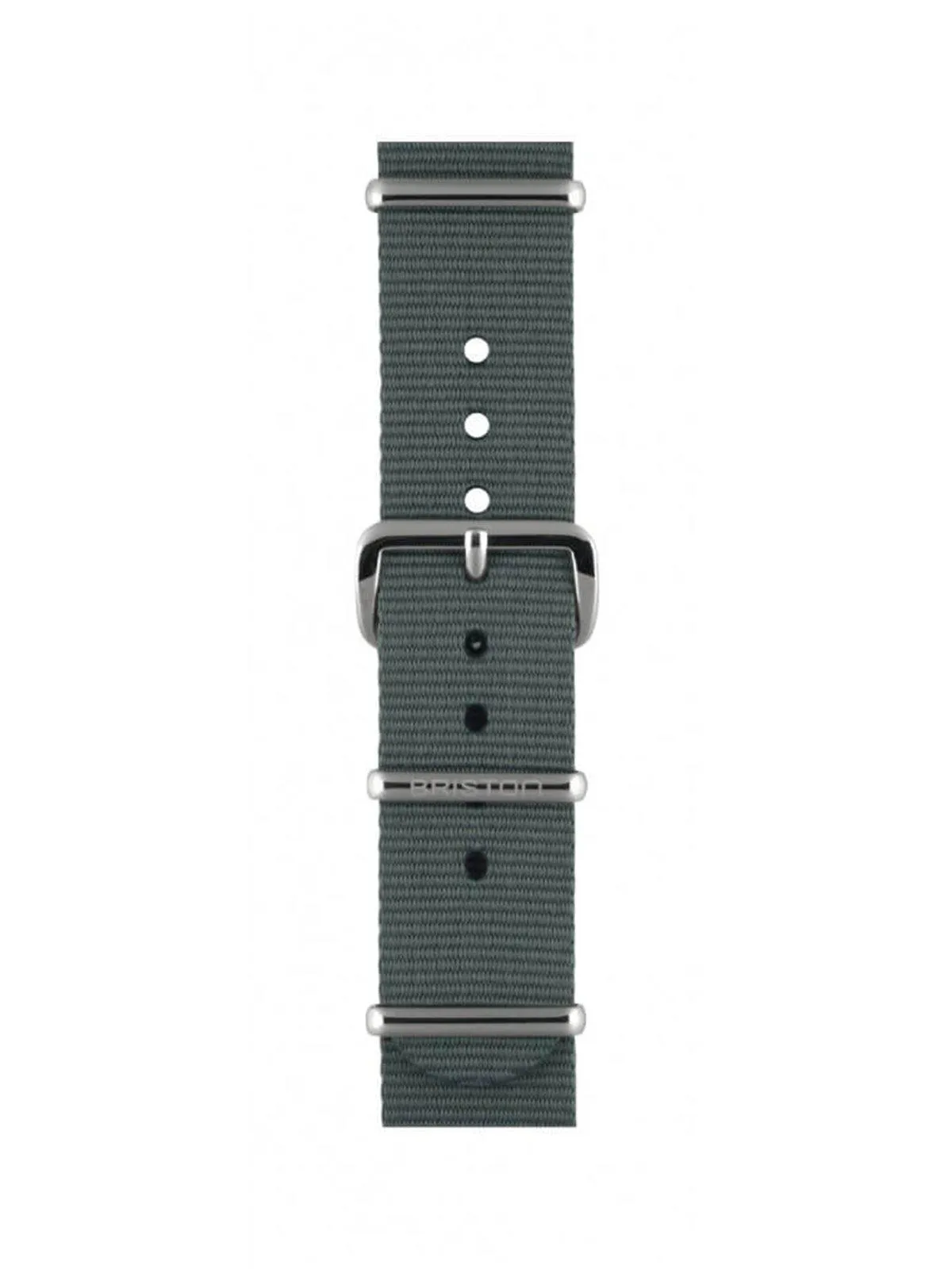Briston Nato Strap Grey Polished Steel 18mm