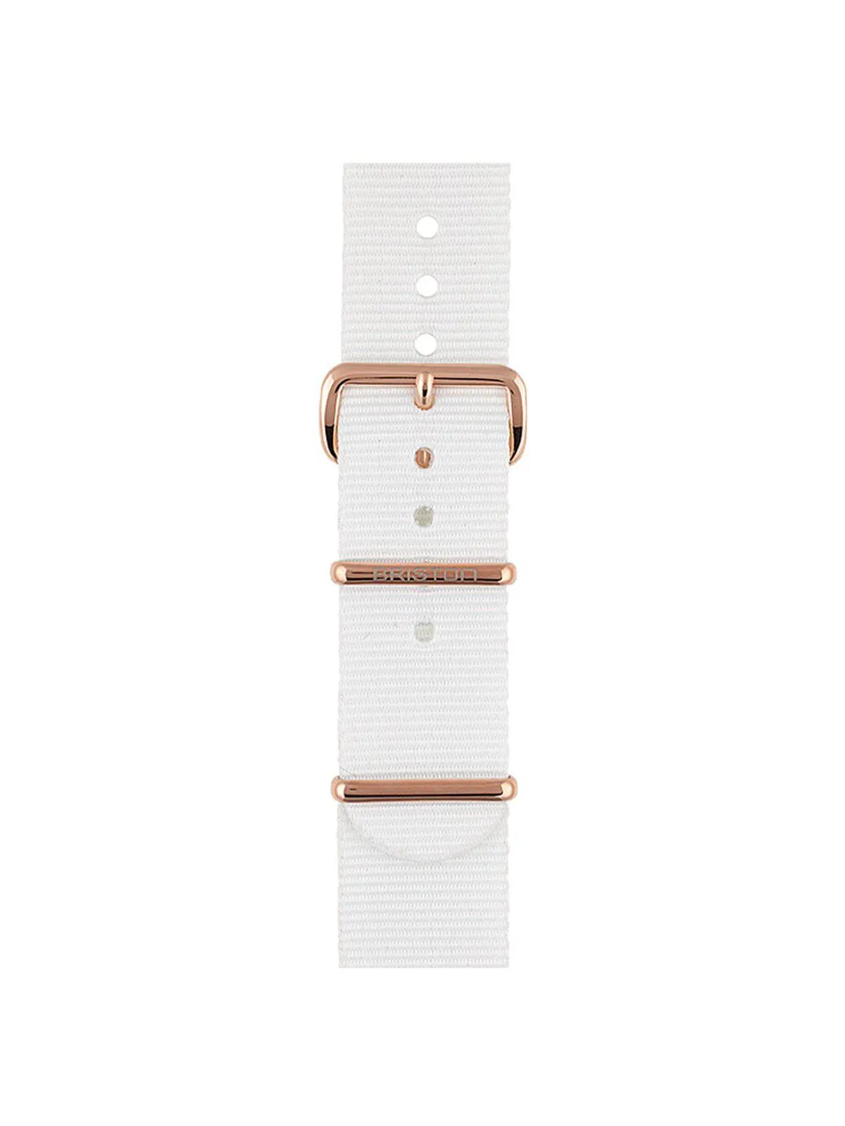 Briston Nato Strap White Rose Gold 20mm