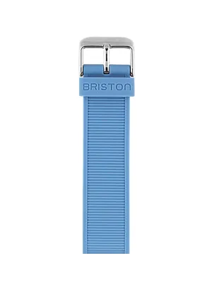 Briston Rubber Strap Light Blue Polished Steel 20mm