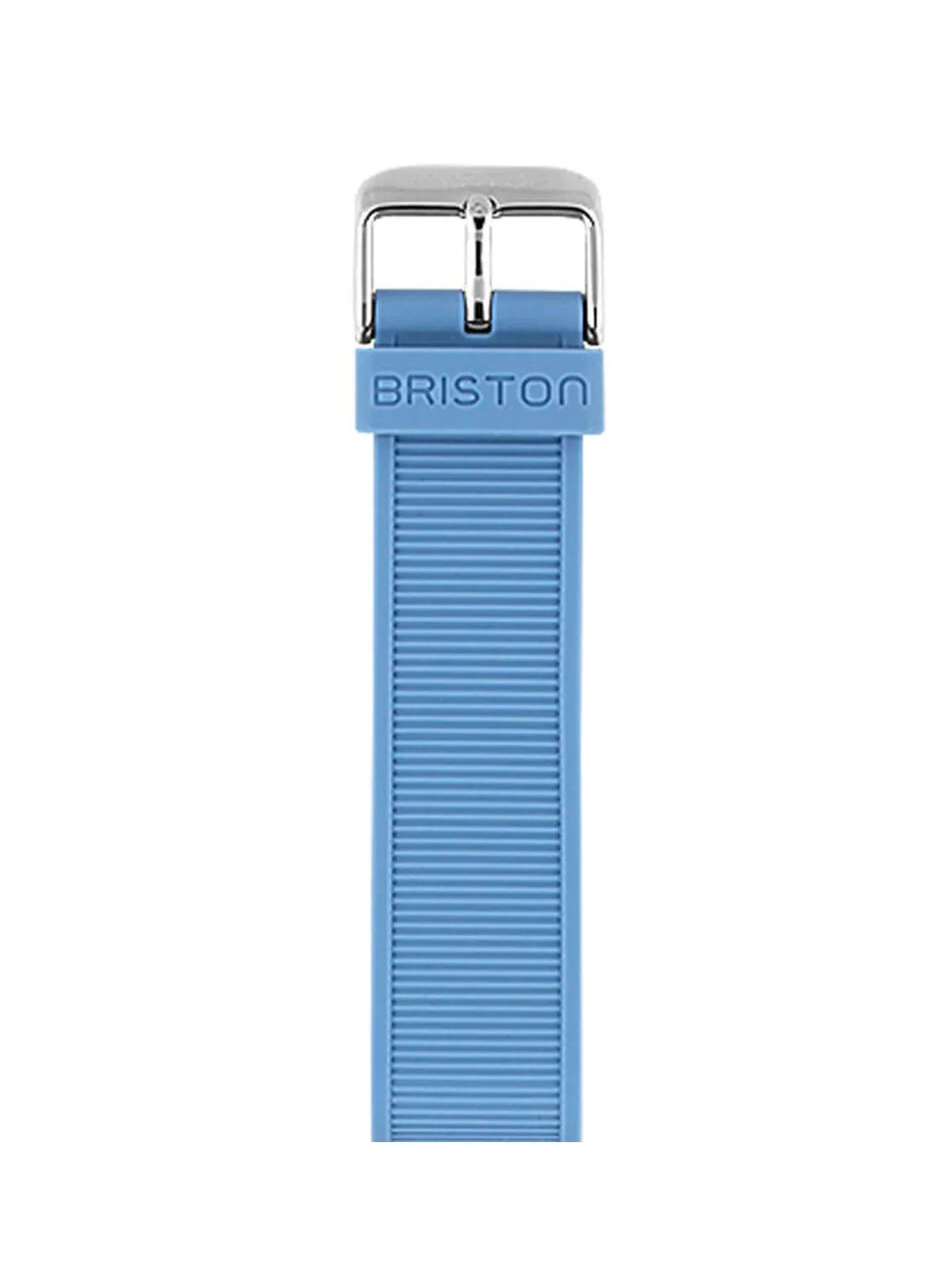 Briston Rubber Strap Light Blue Polished Steel 20mm