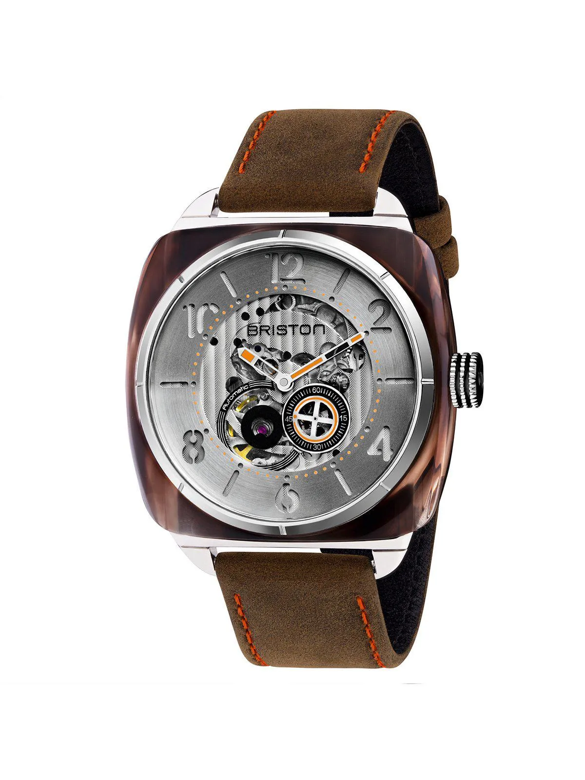 Briston Streamliner Skeleton Automatic Acetate HMS Brown / Silver 42mm