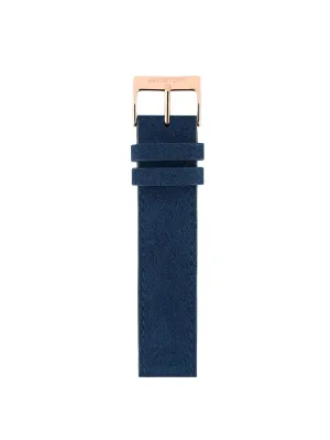 Briston Suede Strap Navy Blue Rose Gold 18mm