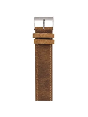 Briston Vintage Leather Strap Brown Polished Steel 20mm