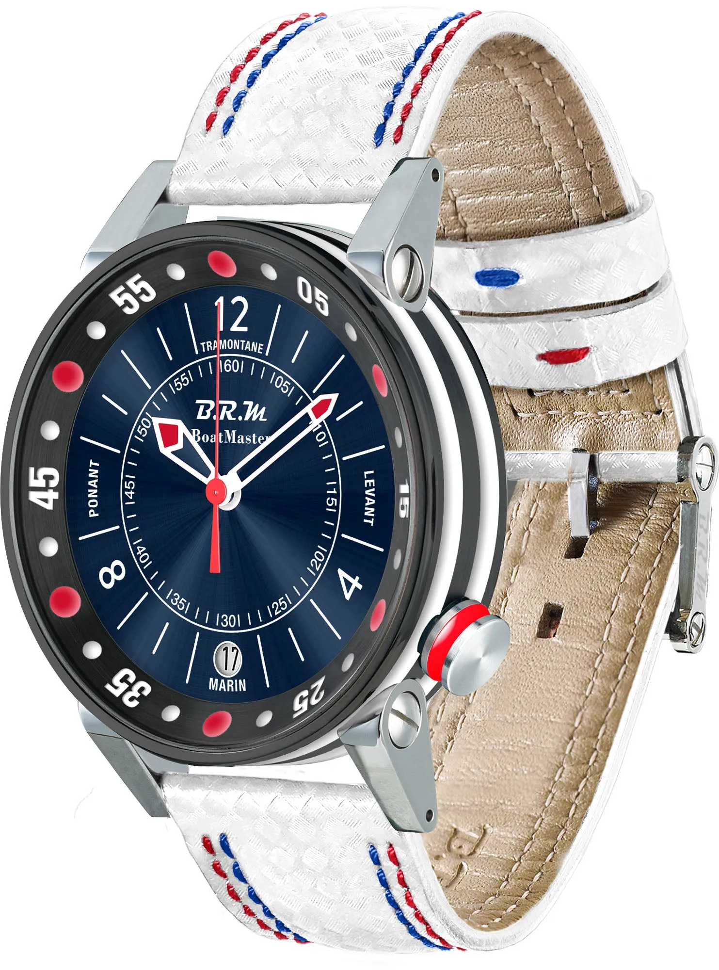 B.R.M. Watches Boat Master BM2 34mm Blue Sun Watch