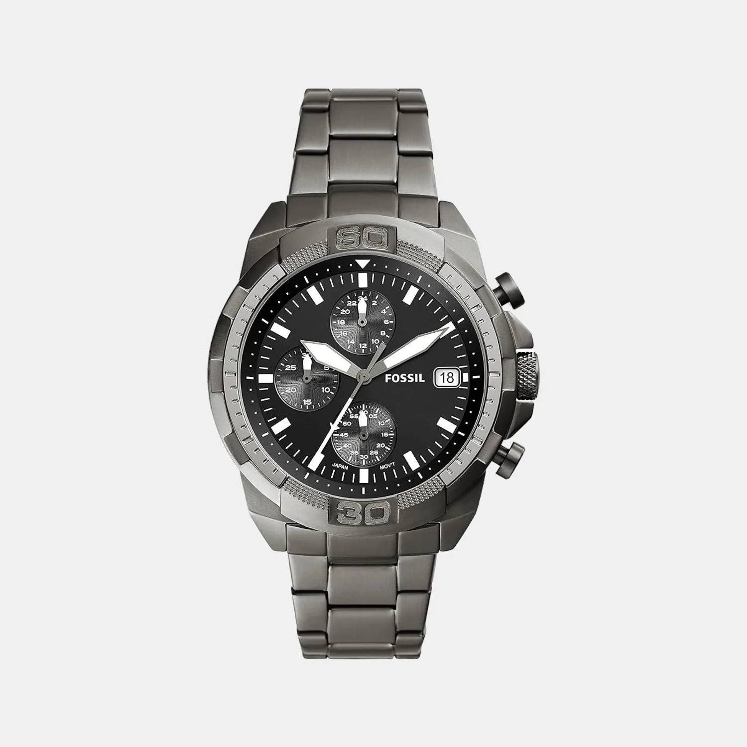 Bronson Men Quartz Black Dial Chronograph Stainless Steel Watch FS5852