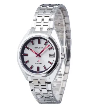 Bulova Classic Jet Star Limited Edition Stainless Steel Silver Dial Quartz 96K112 Men's Watch With Extra Strap