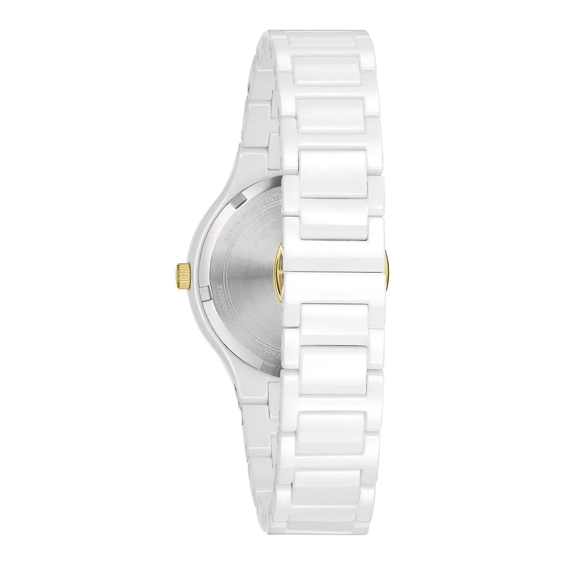 Bulova Millennia Ladies White Tone Diamond and Mother of Pearl Dial Ceramic Watch
