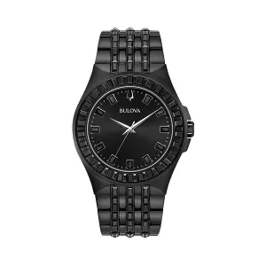 Bulova Phantom Mens Black Tone Black Crystal Watch