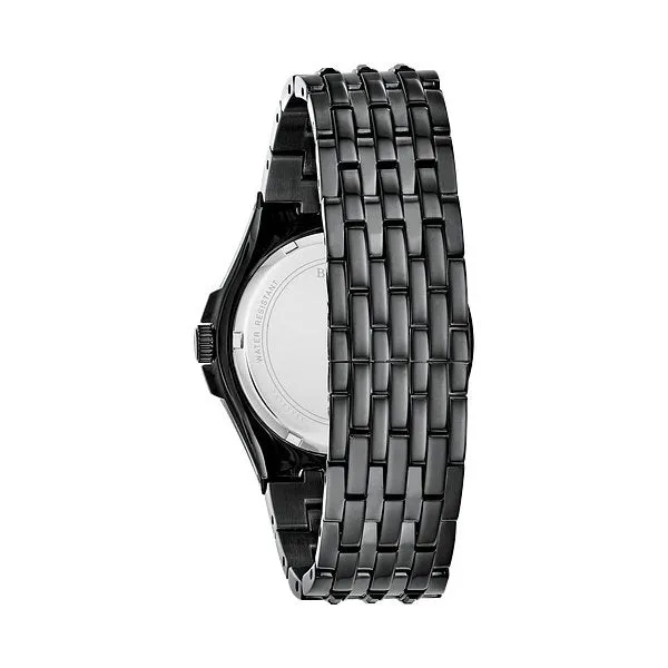 Bulova Phantom Mens Black Tone Black Crystal Watch