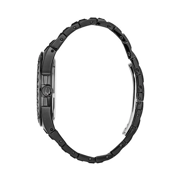 Bulova Phantom Mens Black Tone Black Crystal Watch