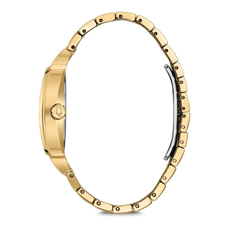 Bulova Phantom Mens Gold Tone Crystal Watch
