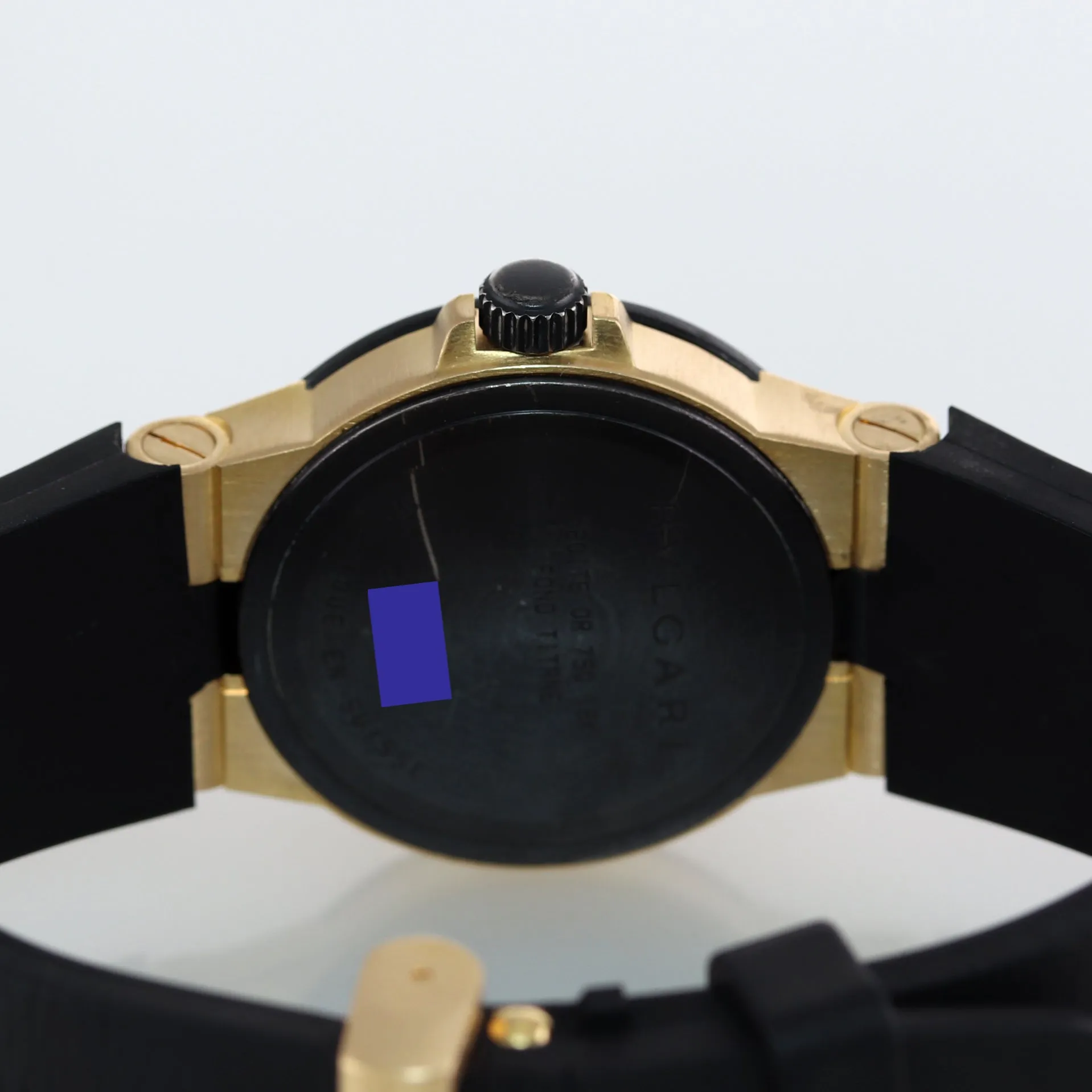 Bvlgari Bulgari Diagono 18k Yellow Gold Rubber AL32G Quartz 32mm Automatic Watch