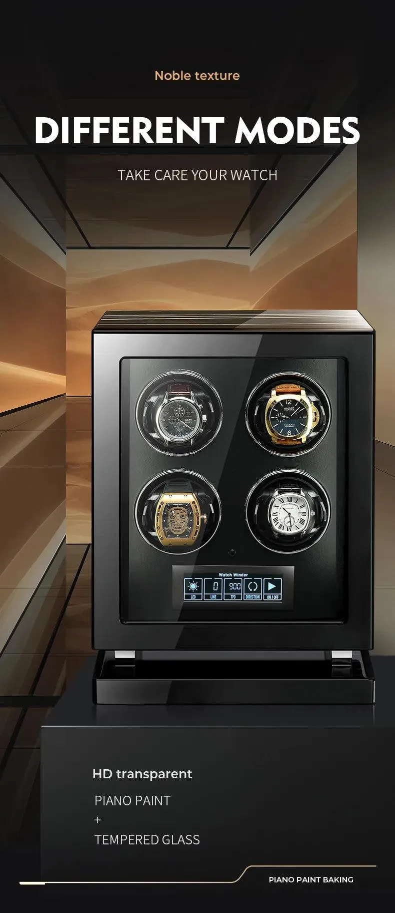 Capodagli Box Rotore Collabonette 2 Wooden Watches with lock and light Sqm6302