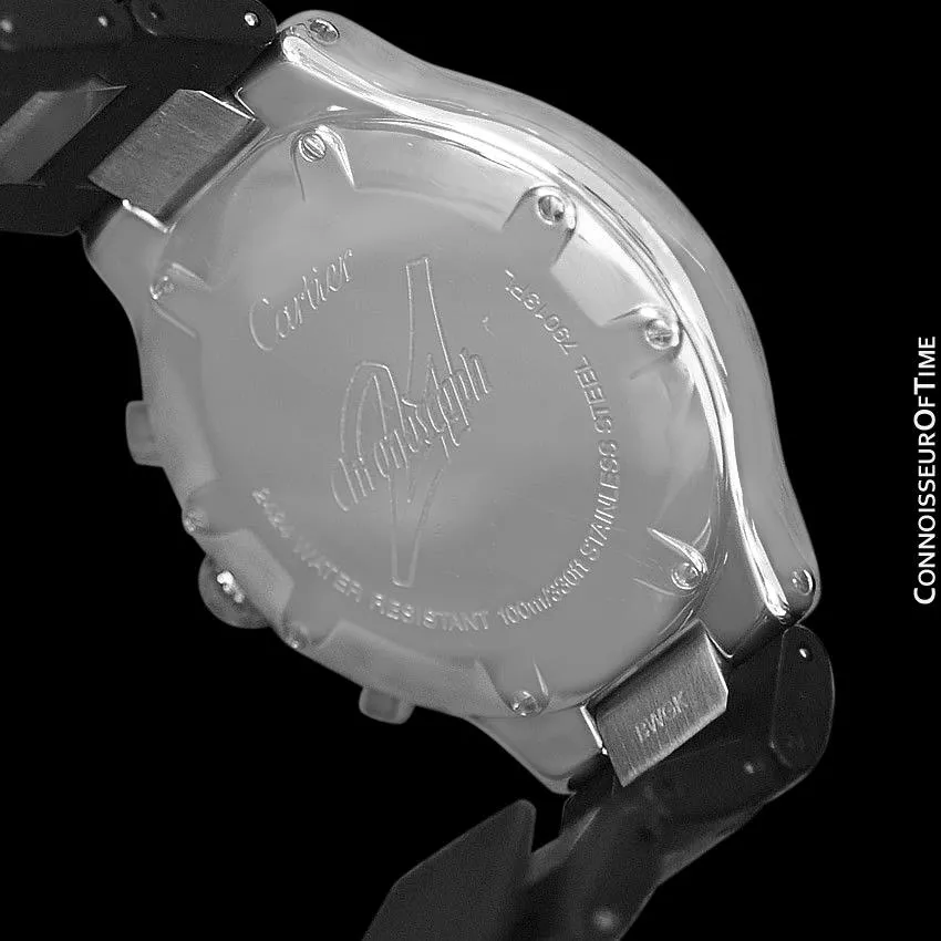 Cartier 21C Mens Chronoscaph Chronograph, Ref. 2424 - Stainless Steel