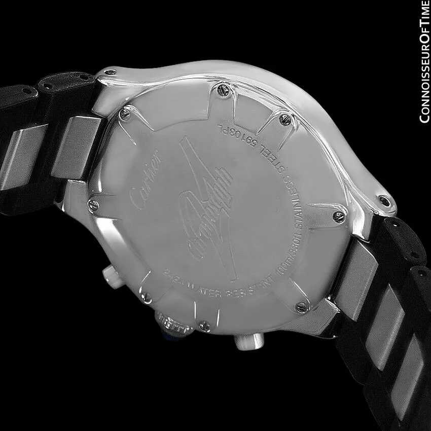 Cartier 21C Mens Chronoscaph Chronograph, Ref. 2424 - Stainless Steel