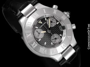Cartier 21C Mens Chronoscaph Chronograph, Ref. 2424 - Stainless Steel