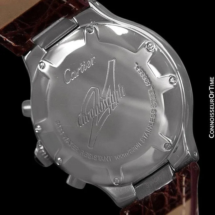 Cartier 21C Mens Chronoscaph Chronograph, Ref. 2424 - Stainless Steel