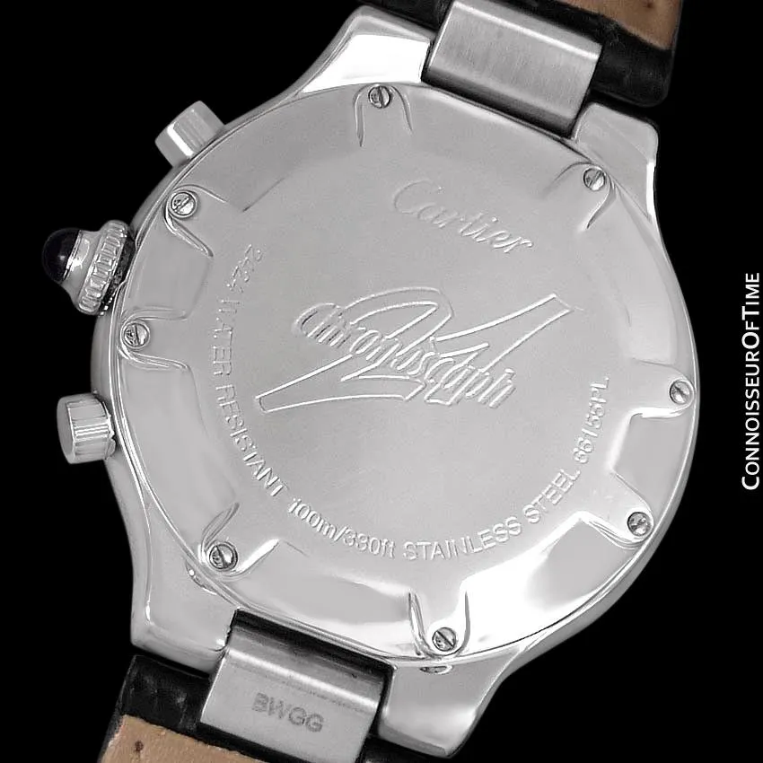 Cartier 21C Mens Chronoscaph Chronograph, Ref. 2424 - Stainless Steel