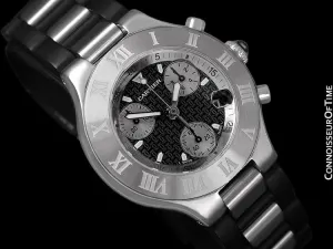 Cartier 21C Mens Chronoscaph Chronograph, Ref. 2424 - Stainless Steel