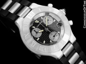 Cartier 21C Mens Chronoscaph Chronograph, Ref. 2424 - Stainless Steel