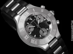 Cartier 21C Mens Chronoscaph Chronograph, Ref. 2424 - Stainless Steel