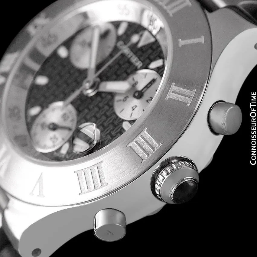 Cartier 21C Mens Chronoscaph Chronograph, Ref. 2424 - Stainless Steel