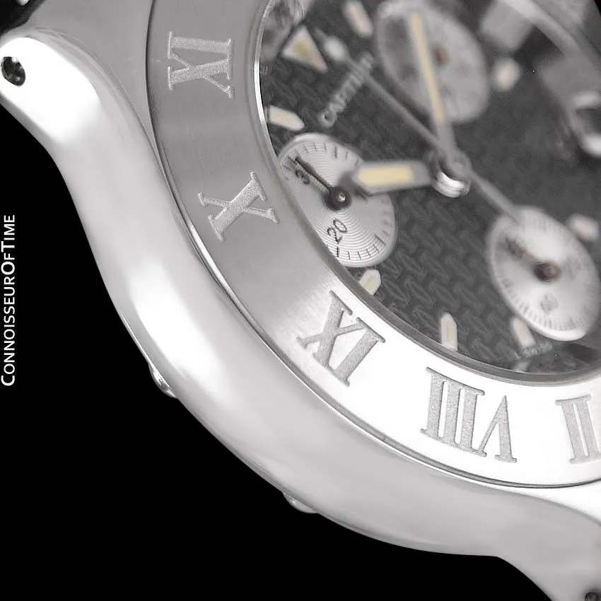 Cartier 21C Mens Chronoscaph Chronograph, Ref. 2424 - Stainless Steel