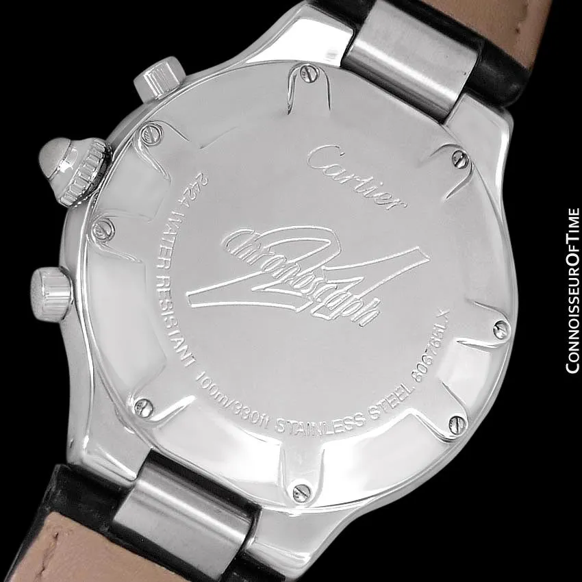 Cartier 21C Mens Chronoscaph Chronograph, Ref. 2424 - Stainless Steel