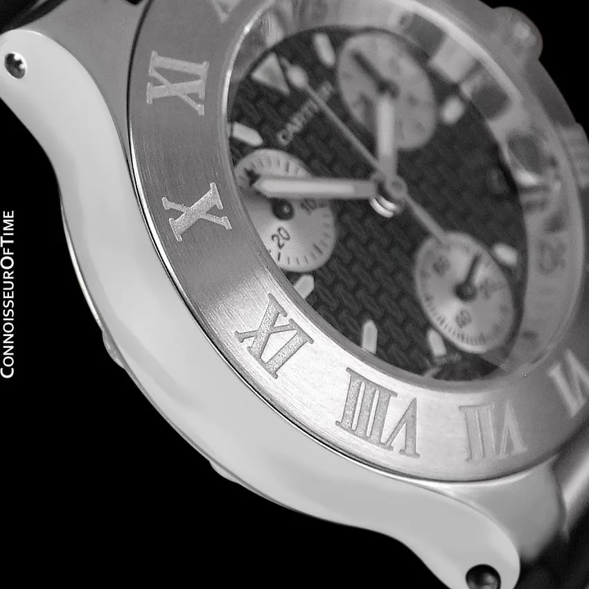 Cartier 21C Mens Chronoscaph Chronograph, Ref. 2424 - Stainless Steel