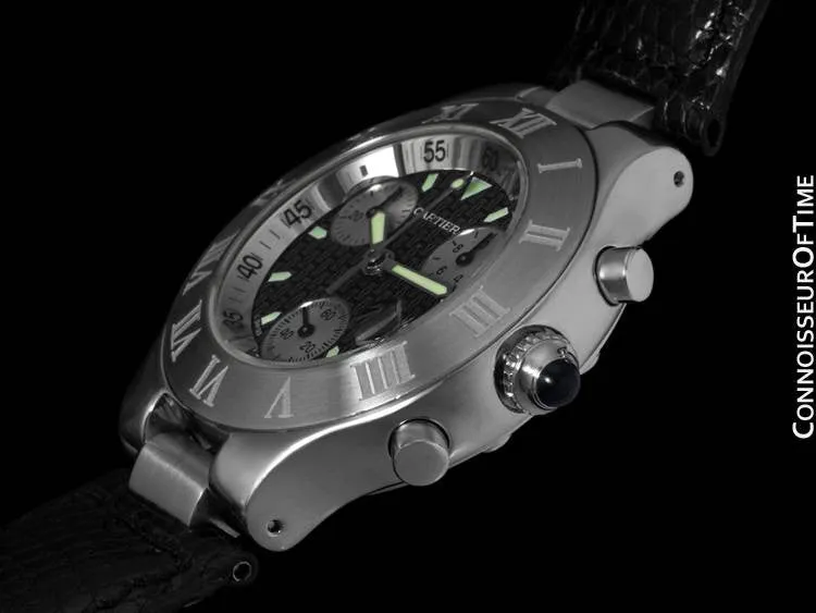 Cartier 21C Mens Chronoscaph Chronograph, Ref. 2424 - Stainless Steel