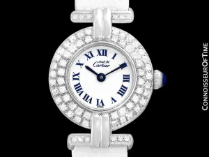 Cartier Colisee Ladies Vendome Vermeil Watch - 18K White Gold over Sterling Silver with Diamonds