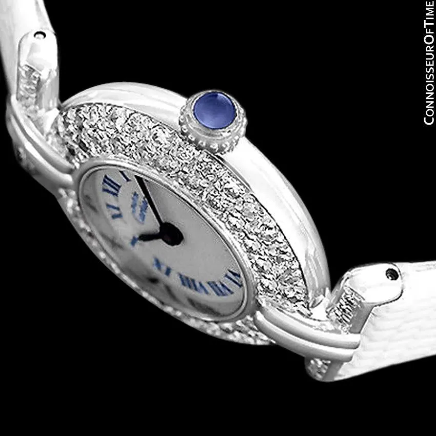 Cartier Colisee Ladies Vendome Vermeil Watch - 18K White Gold over Sterling Silver with Diamonds