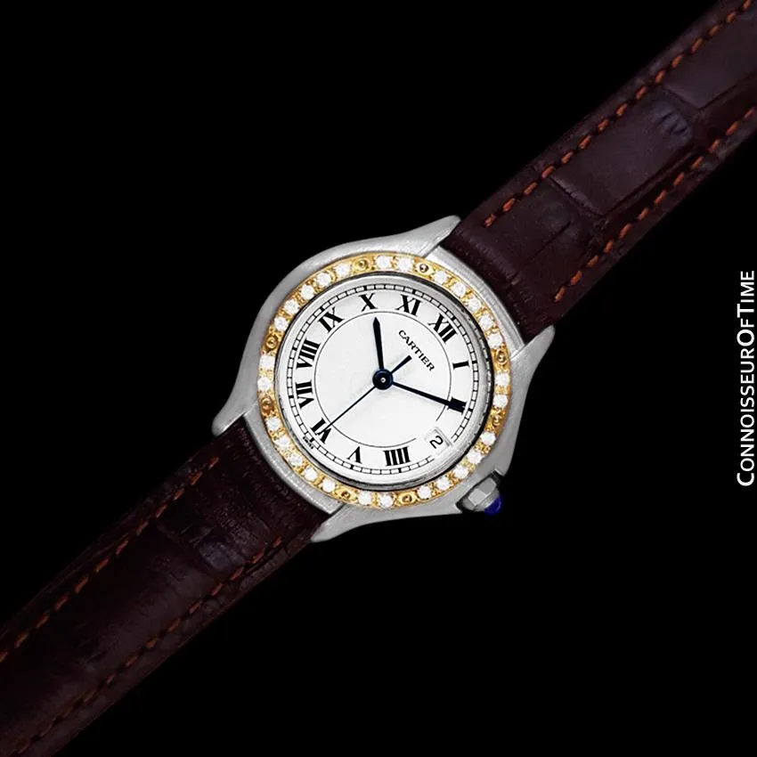 Cartier Cougar (Panthere) Ladies Watch - Stainless Steel, 18K Gold & Diamonds