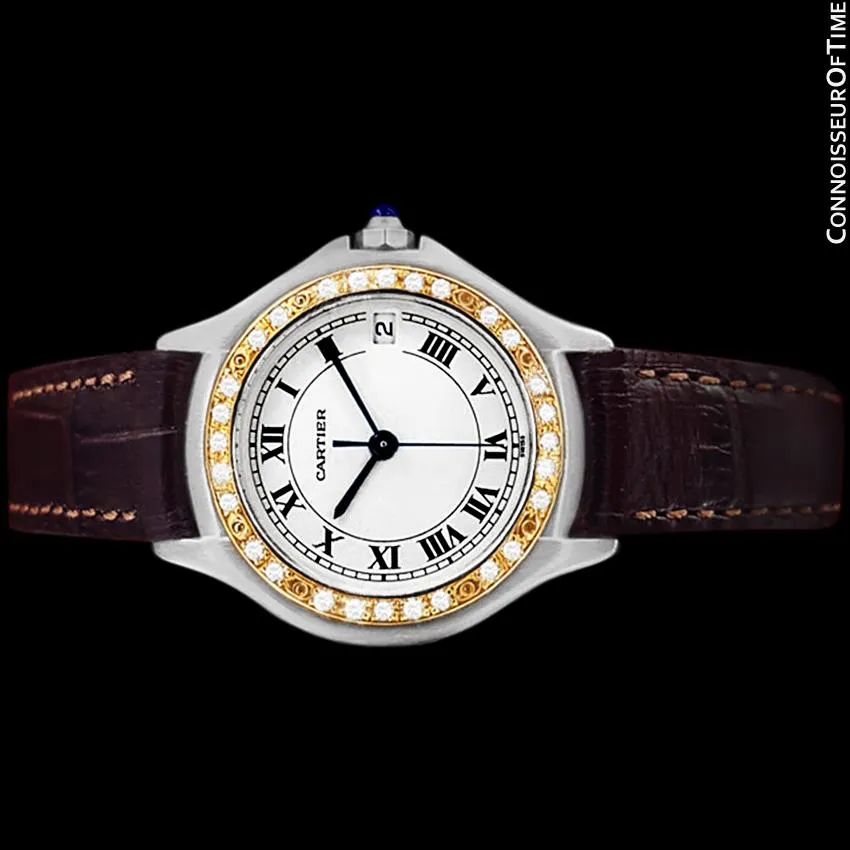Cartier Cougar (Panthere) Ladies Watch - Stainless Steel, 18K Gold & Diamonds