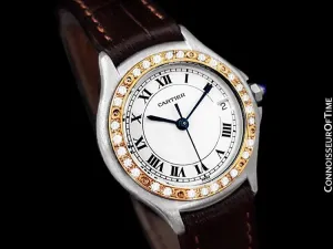 Cartier Cougar (Panthere) Ladies Watch - Stainless Steel, 18K Gold & Diamonds