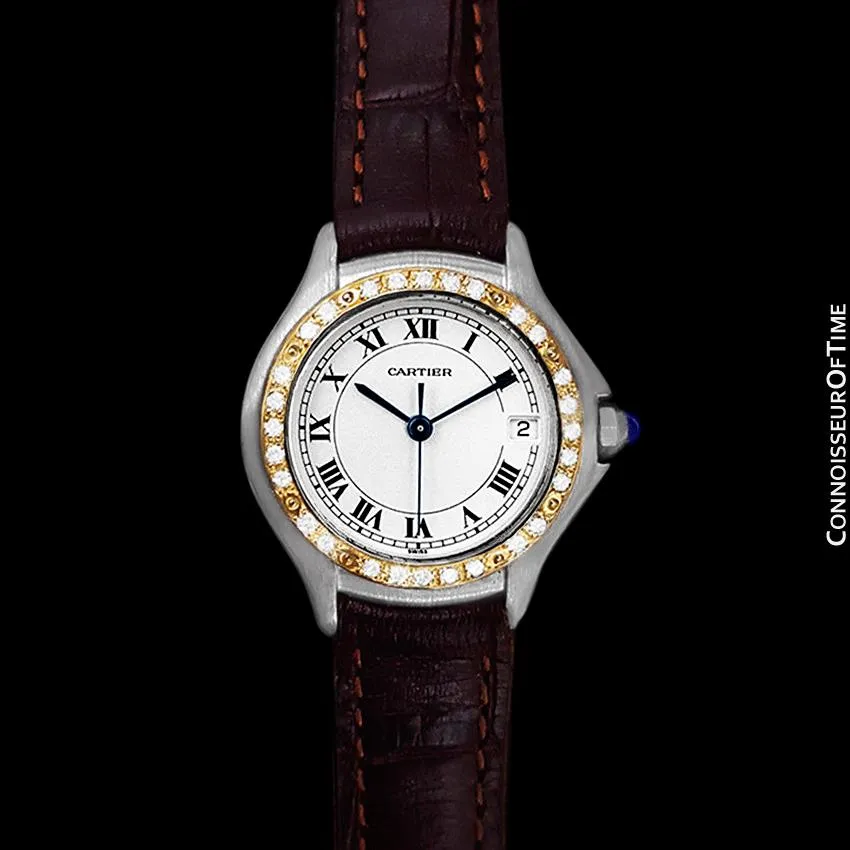 Cartier Cougar (Panthere) Ladies Watch - Stainless Steel, 18K Gold & Diamonds