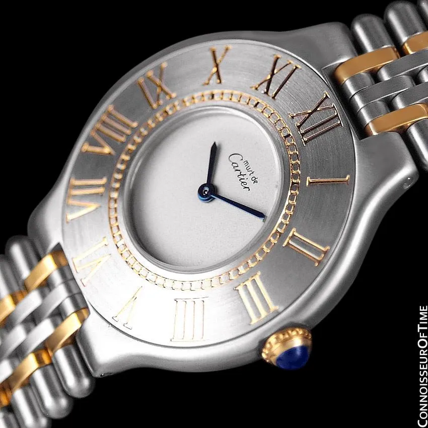 Cartier Must De 21C Mens Midsize Unisex Watch - Stainless Steel & 18K Gold