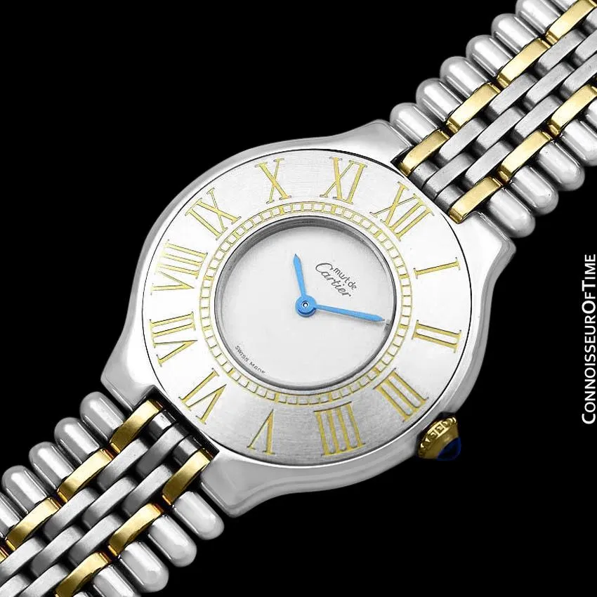 Cartier Must De 21C Mens Midsize Unisex Watch - Stainless Steel & 18K Gold