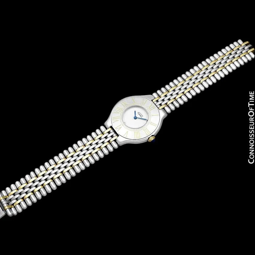 Cartier Must De 21C Mens Midsize Unisex Watch - Stainless Steel & 18K Gold